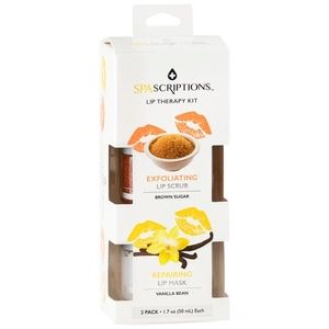 SpaScriptions Lip Therapy Kit, Exfoliate & Repair- Brown Sugar & Vanilla Bean